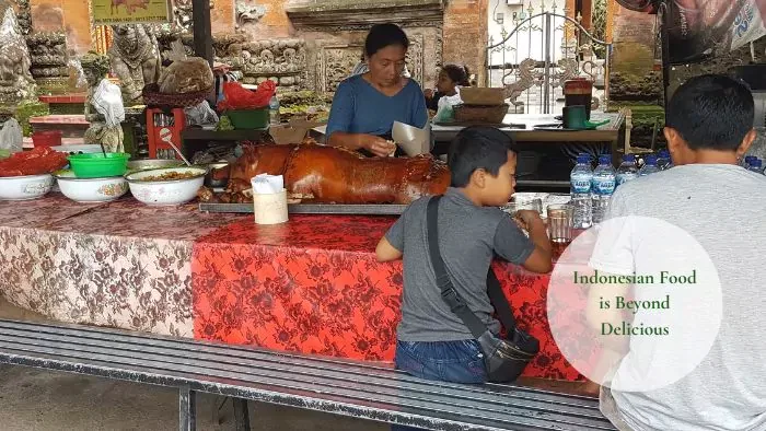 babi guling seller in payangan ubud bali