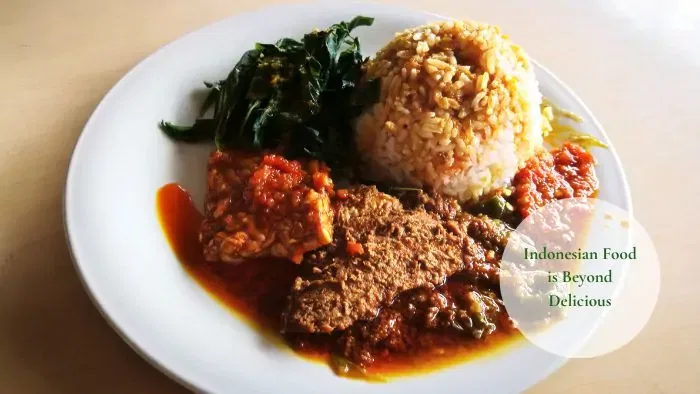 rendang (slow-cooked spicy beef), nasi Padang