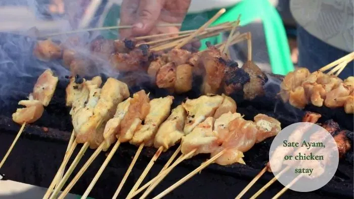 Sate Ayam, or chicken satay