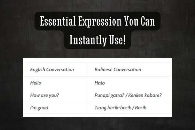 Balinese Words and Meanings
