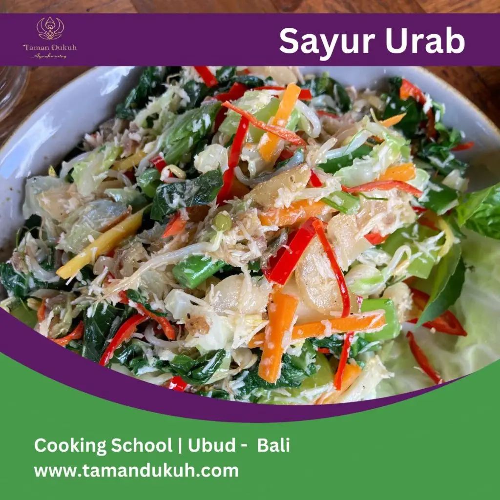 Couples Cooking Classes And Romantic Dinner in Ubud-Bali 19 sayur urab salad dish