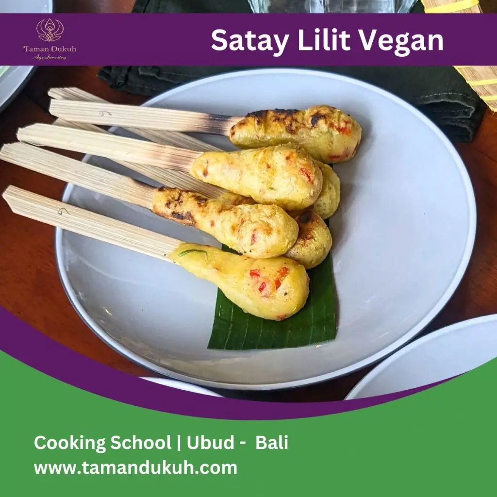 Couples Cooking Classes And Romantic Dinner in Ubud-Bali 29 taman dukuh bali satay lilit vegan