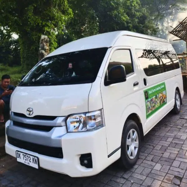 Taman Dukuh Cooking School White shuttle bus