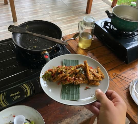 A Bali traditional dish made at Taman Dukuh Bali cooking class.