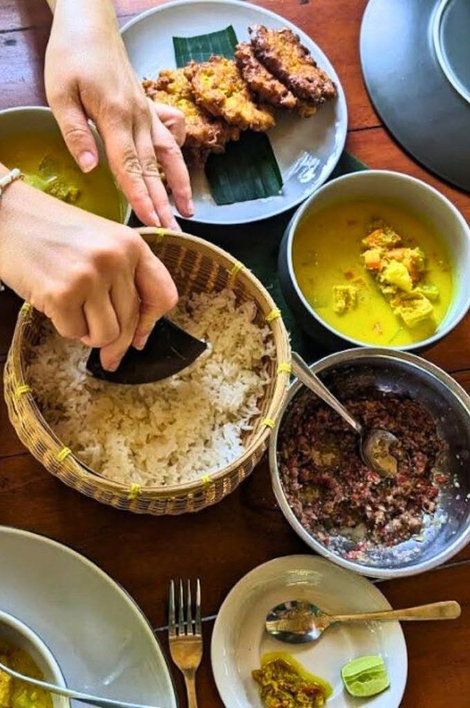 eating after Balinese cooking experience